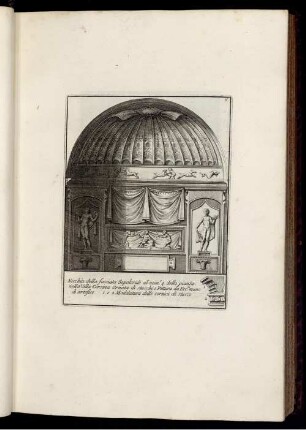 [8.-12.] Nicchia della facciata Sepolcrale al num.° 4 della pianta nella Villa Corsina Ornata ... , Facciata interiore de Sepolcri della Villa Corsina ... ,Pittura nella volta della medema stanza Sepolcrale al ... , Facciata interiore ne medemi Sepolcri della Villa Corsina ... , Frammento di pittura nella medema stanza ...