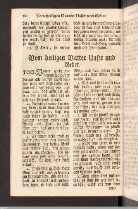 Vom heiligen Vater Unser und Gebet.