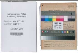 Entnazifizierung Emil Mueller , geb. 13.07.1908 (Verlagsleiter)