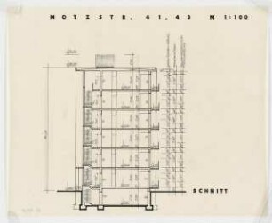 Wohnhäuser Motzstraße 41/43, Berlin-Schöneberg: Schnitt 1:100