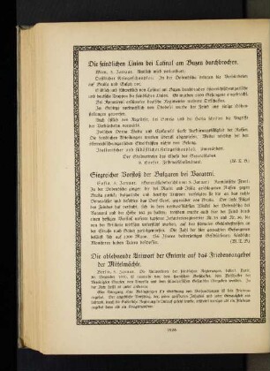 Die feindlichen Linien bei Latinul am Buzeu durchbrochen.