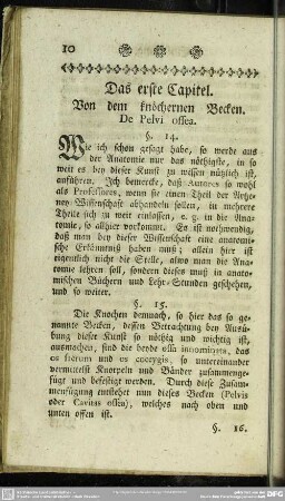 Das erste Capitel. Von dem knöchernen Becken. De Pelvi ossea