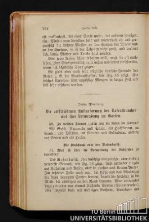 Dritte Abteilung. Die verschiedenen Kulturformen des Rosenstrauches und ihre Verwendung im Garten.