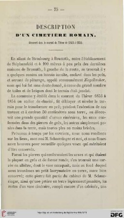 3: Description d'un cimetière romain : découvert dans le courant de l'hiver de 1853 à 1854$nElektronische Ressource