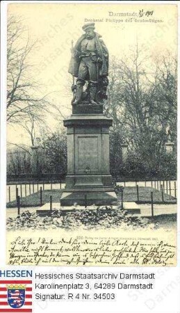 Darmstadt, Denkmal Landgraf Philipps des Großmütigen v. Hessen (1504-1567) im Herrngarten