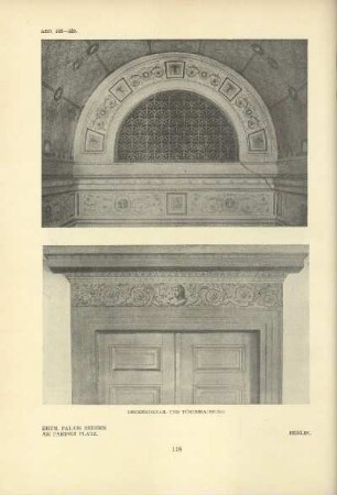 Ehem. Palais Redern am Pariser Platz. Deckendetail und Türumrahmung. Berlin