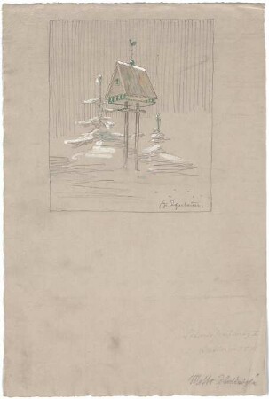 Rosenbauer, Gregor; Frankfurt; Studienarbeiten - Vogelhaus (Ansicht, Perspektive)
