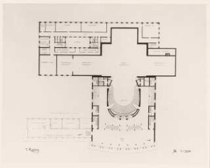 Staatstheater Kassel: Foto von Inv.Nr. 35768: Grundriss 1. Rang 1:200