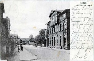 Ansichtskarte / Bahnhofstraße mit Postamt / Einbeck