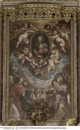 Hochaltar von Santa Maria in Vallicella, Engel verehren das Gnadenbild der Madonna della Vallicella