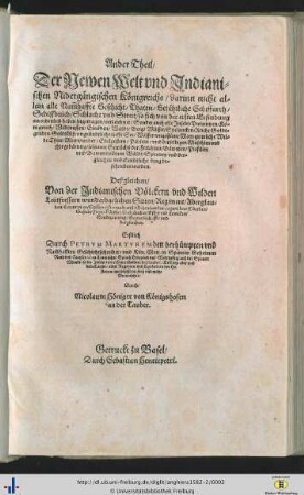 Band 2: Ander Theil der Newen Welt und indianischen nidergängischen Königreichs ...: ... Theil der newenn Weldt und indianischen nidergängischen Königreichs newe und wahrhaffte History ...: Ander Theil der Newen Welt und indianischen nidergängischen Königreichs ... : deßgleichen von der indianischen Völckern und wilden Leutfressern ...