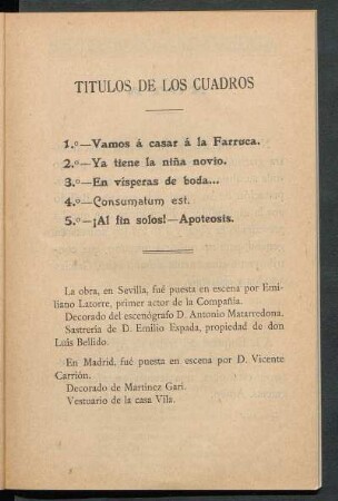 Títulos de los cuadros