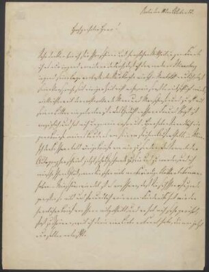 Ludwig Tieck, Brief