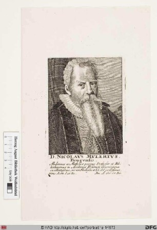 Bildnis Nicolaus Mulerius (eig. Nicolas des Muliers)