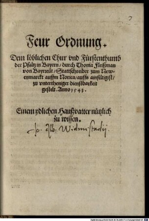 Feur Ordnung