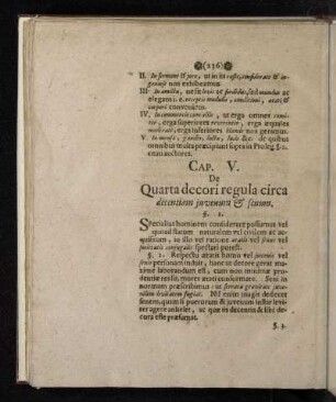 Cap. V. De Quarta decori regula circa decentiam juvenum & senum.