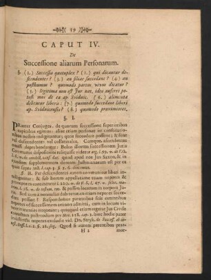 Caput IV. De Successione aliarum Personarum.