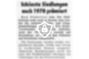 Schönste Siedlungen auch 1970 prämiert