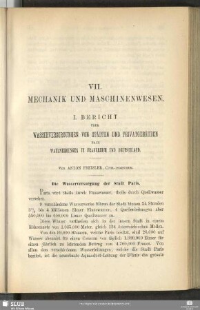 VII. Mechanik Und Maschinenwesen