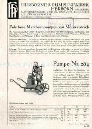 Fahrbare Membranpumpen mit Motorbetrieb Nr. 264, 261 und 262