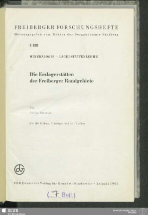 Die Erzlagerstätten der Freiberger Randgebiete