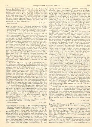 316-317 [Rezension] Engelhardt, Adolf, Die Reformation in Nürnberg