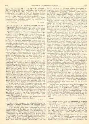 316-317 [Rezension] Engelhardt, Adolf, Die Reformation in Nürnberg
