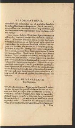 De Pluralitate Beneficiorum.