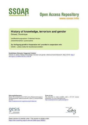 History of knowledge, terrorism and gender
