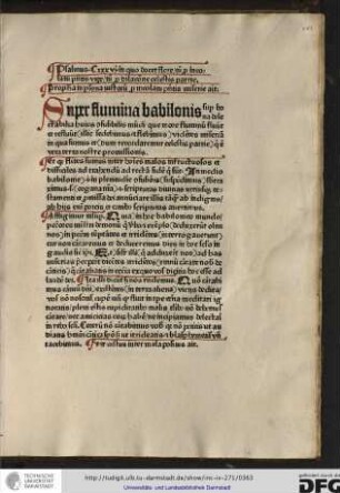 Psalmus Cxxxvi in quo docet flere tum pro incolatu presentis vite tum pro dilatione celestis patrie. Propheta in persona iustorum pro incolatu presentis miserie ait.