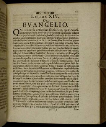Locus XIV. De Evangelio