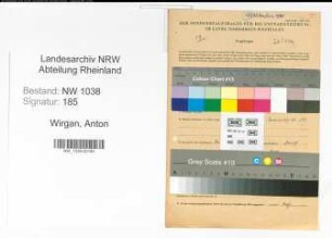 Entnazifizierung Anton Wirgan , geb. 09.11.1897 (Mechaniker)