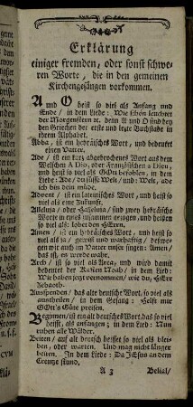 Erklärung einiger fremden, oder sonst schweren Worte, [...].
