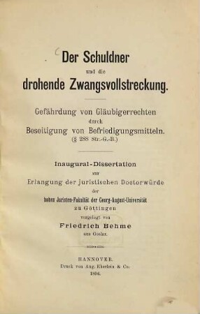 Der Schuldner und die drohende Zwangsvollstreckung