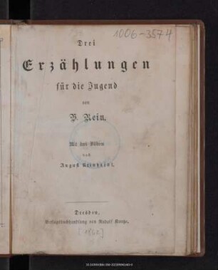 Drei Erzählungen für die Jugend