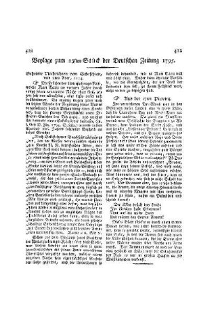 Beylage zum 25ten Stück der Deutschen Zeitung 1795