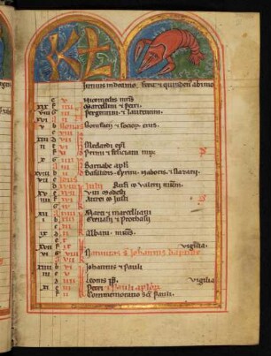 Monatsbild Juni (Tierkreiszeichen 'Krebs')