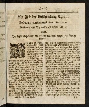 1-9, Am Fest der Beschneidung Christi