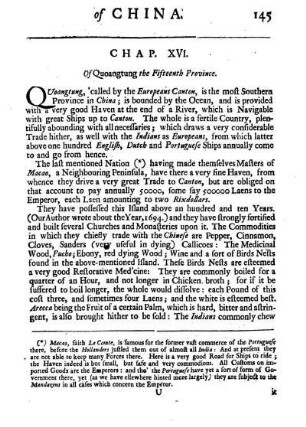 Chap. XVI. Of the kingdom or province of Quongtung