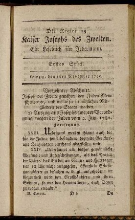 Erstes Stück. Leipzig, den 1sten November 1790. - Fünftes Stück. Leipzig, den 29sten November 1790.