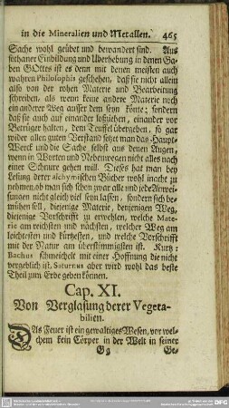 Cap. XI. Von Verglasung derer Vegetabilien