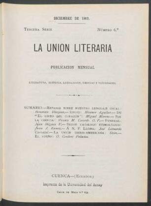 Número 6, Diciembre de 1903