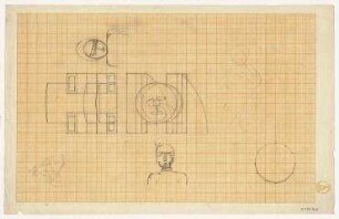 Skizze von Figuren und Architektur