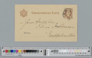 Postkarte an Julius Stockhausen