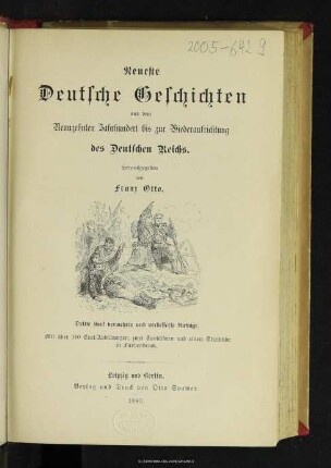 Neueste deutsche Geschichten aus dem neunzehnten Jahrhundert bis zur Wiederaufrichtung des Deutschen Reichs