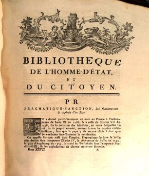 Dictionnaire Universel Des Sciences Morale, Économique, Politique Et Diplomatique, Ou Bibliothèque De L'Homme-D'État Et Du Citoyen, 27. PR - ROM