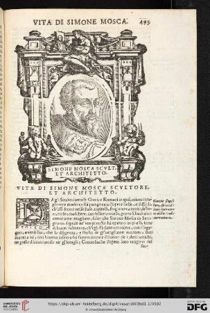 Vita di Simone Mosca Scultore, et Architetto