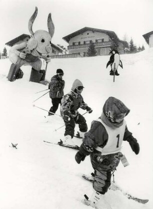 Skirennen bei den Kleinsten