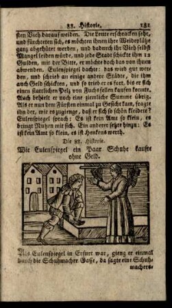 Die 88. Historie. Wie Eulenspiegel ein Paar Schuhe kauft ohne Geld
