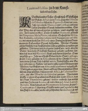 Levinus Hussius zu den Kunstliebender Leser